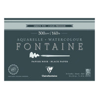 Clairefontaine Fontaine akvarelový blok CP Black 300 g 15L x 26 cm lepený po obvode – 18