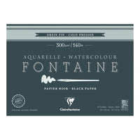 Clairefontaine Fontaine akvarelový blok CP Black 300 g 15L x 26 cm lepený po obvode – 36