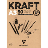 Clairefontaine kraftový blok lepený – 120 g 50 listov A3