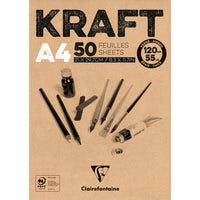 Clairefontaine kraftový blok lepený – 120 g 50 listov A4