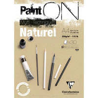 Clairefontaine Paint'On Mix Media blok 250 g 30L lepený Natural