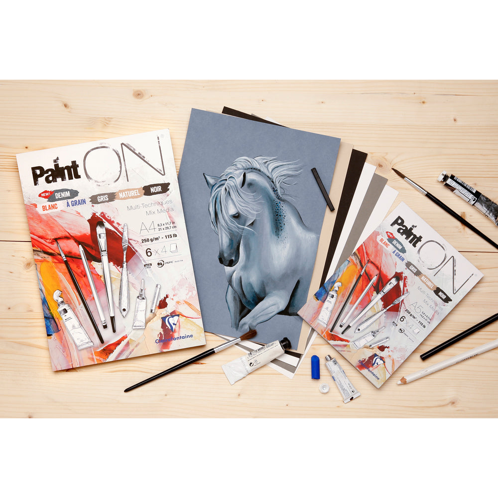 Clairefontaine Paint'On Mix Media blok č. 6 250 g 24L lepený rôzne farby