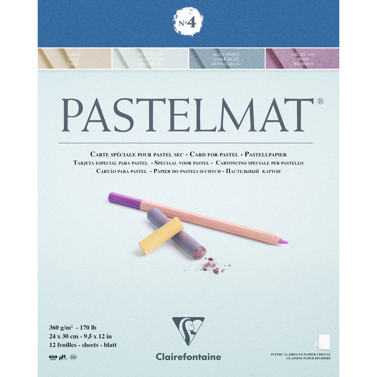 Clairefontaine Pastelmat blok č. 360 g 12L x 30 cm lepený – 4 24