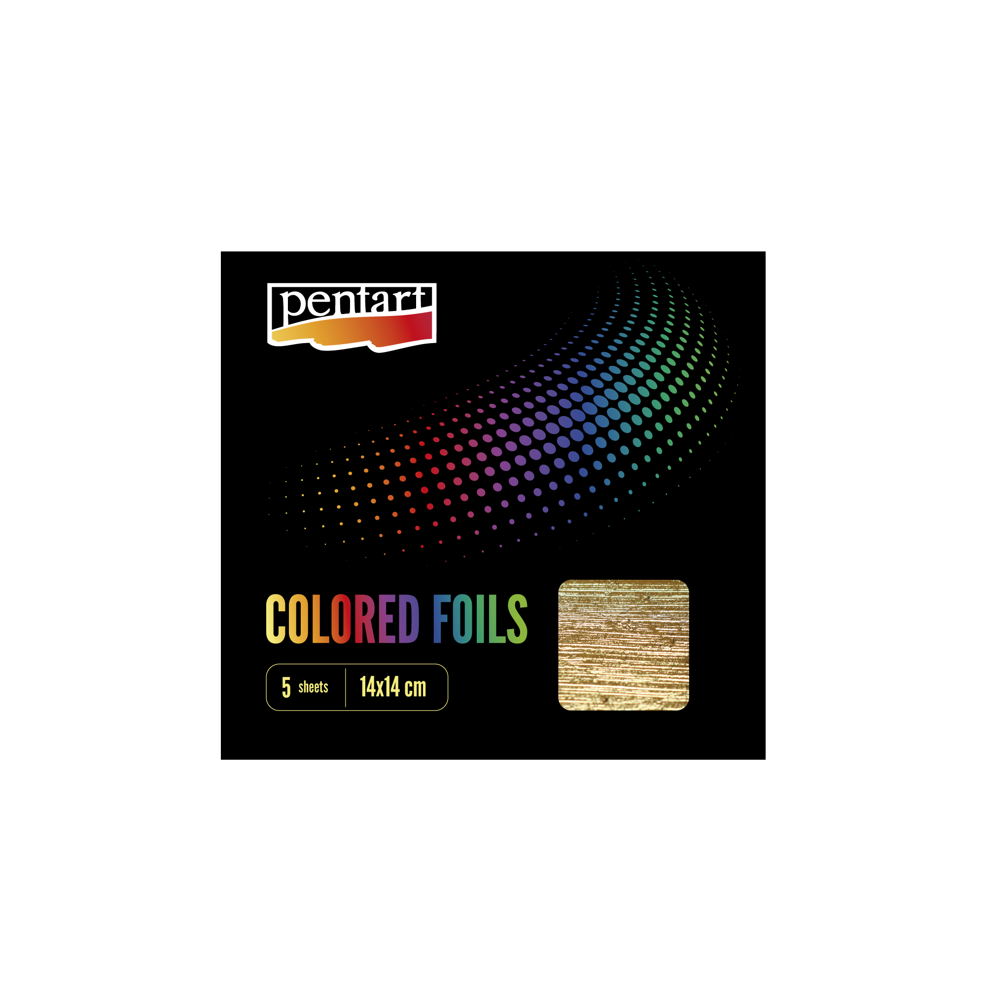 Colored foil sheets 14x14 cm 5 gold – baroková