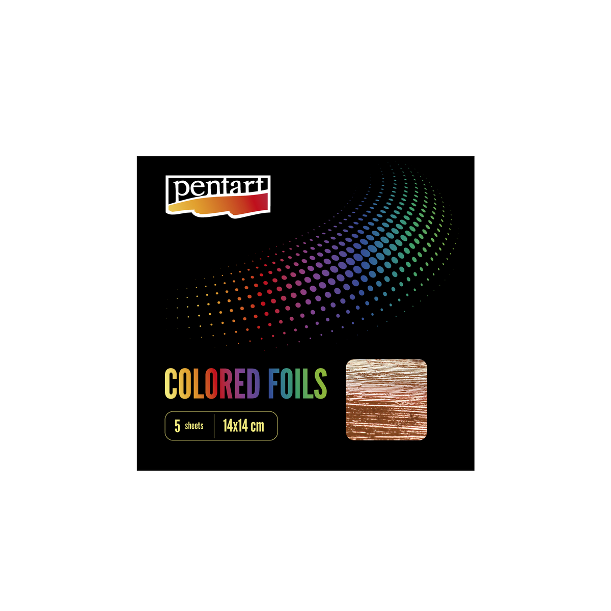 Colored foil sheets 14x14 cm 5 gold – ružová