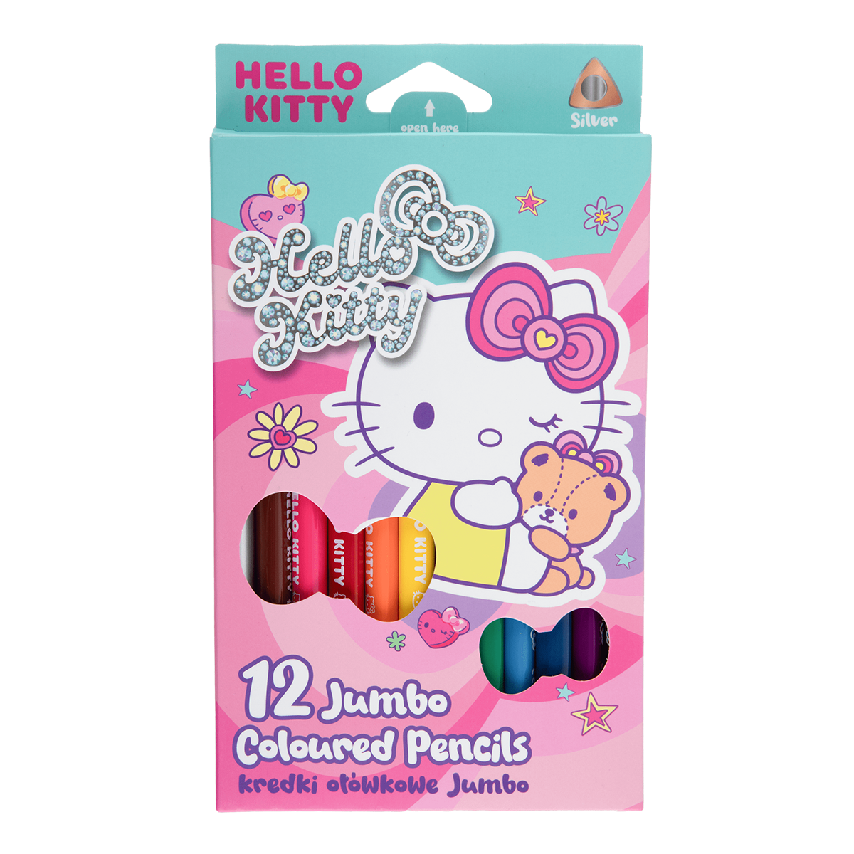 Colorino pastelky trojhranné JUMBO, Hello Kitty, 12 farieb