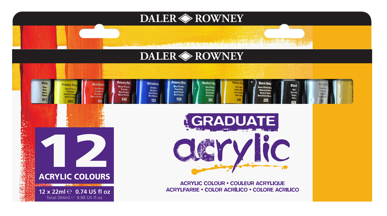 DALER ROWNEY Graduate sada akrylových farieb 12 x 22 ml