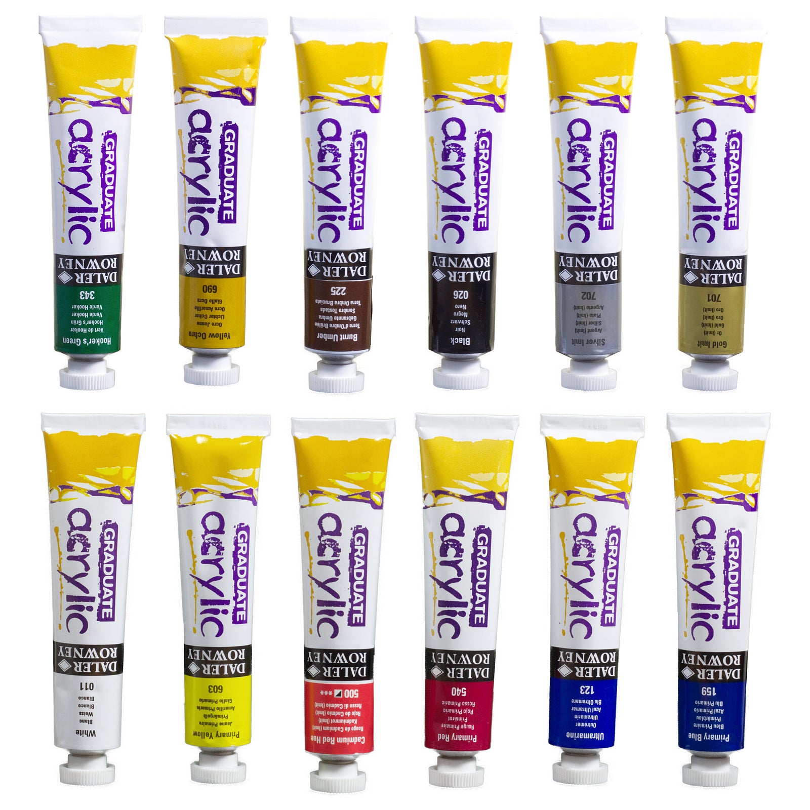 DALER ROWNEY Graduate sada akrylových farieb 12 x 22 ml