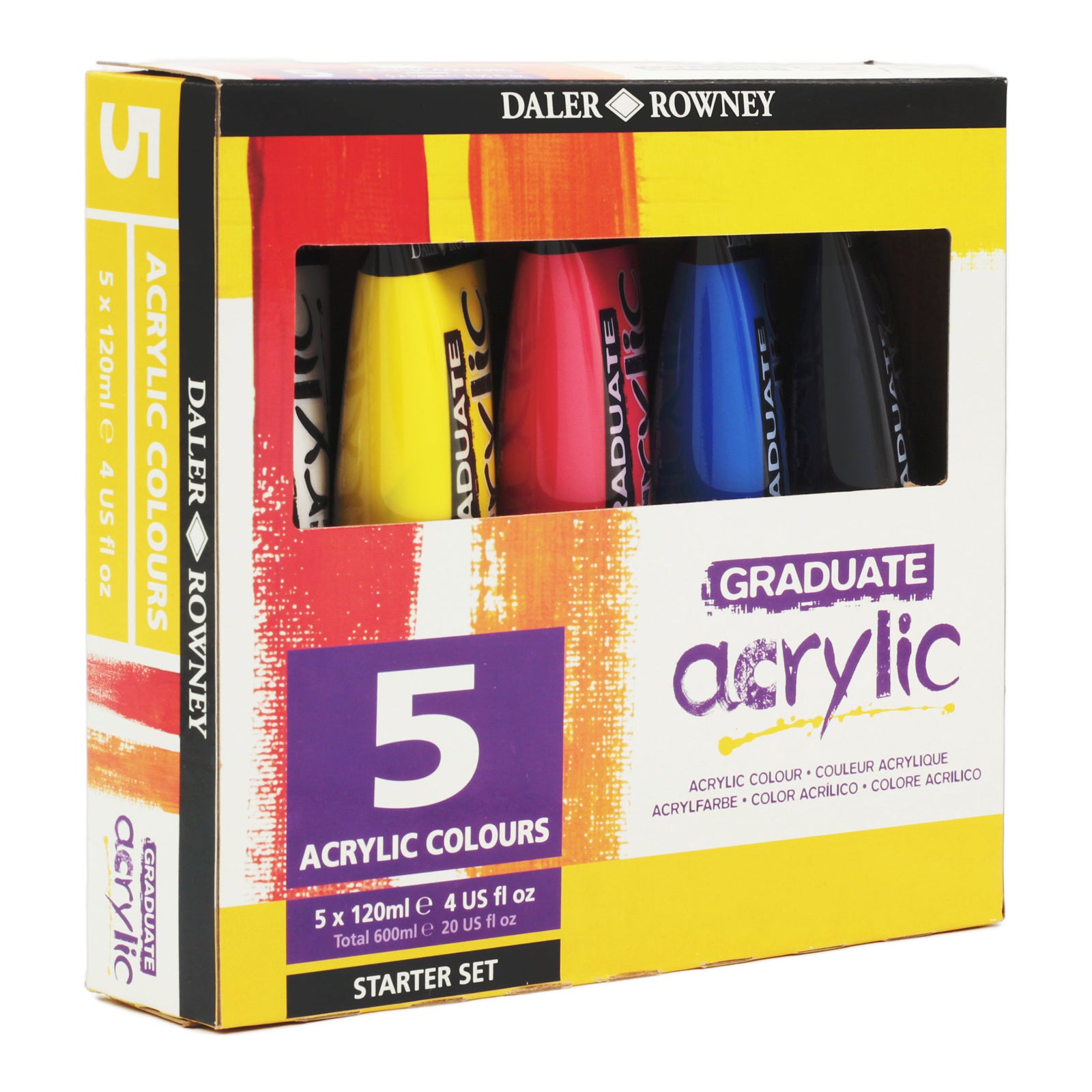 DALER ROWNEY Graduate sada akrylových farieb 5 x 120 ml