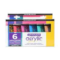 DALER ROWNEY D&R Graduate sada metalických akrylových farieb 6 x 75 ml