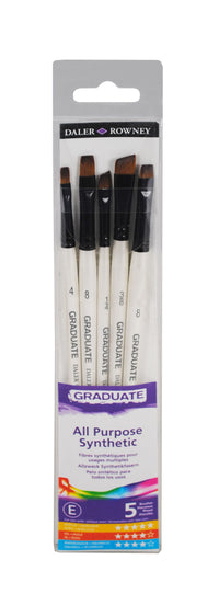 DALER ROWNEY D&R Graduate sada plochých štetcov s krátkou rúčkou 5 ks