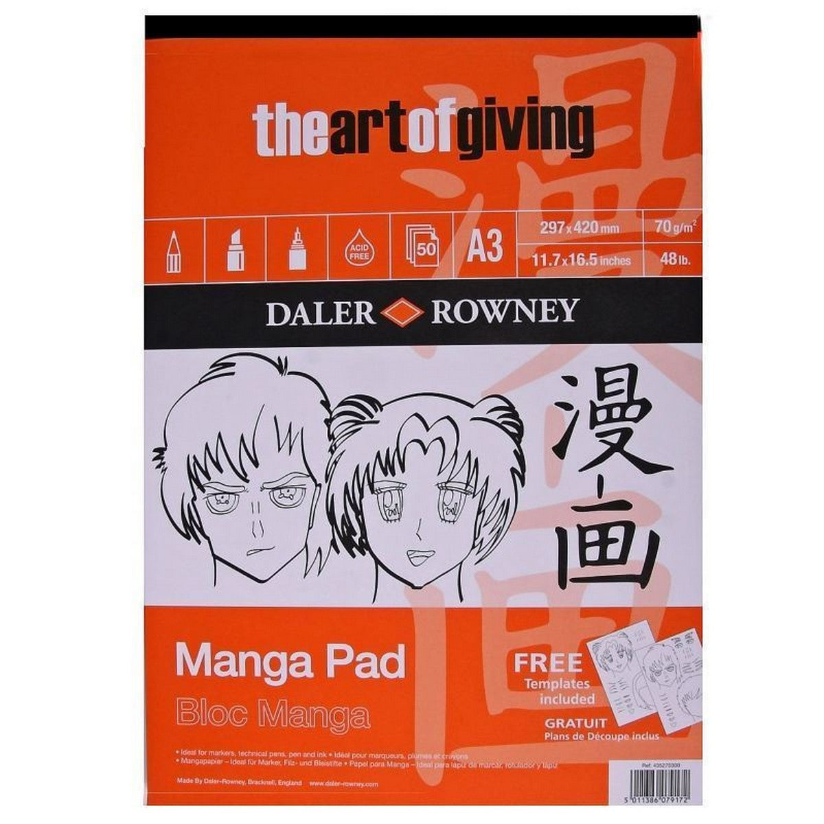 DALER ROWNEY Manga blok na markery 70 g - 50 listov, A3