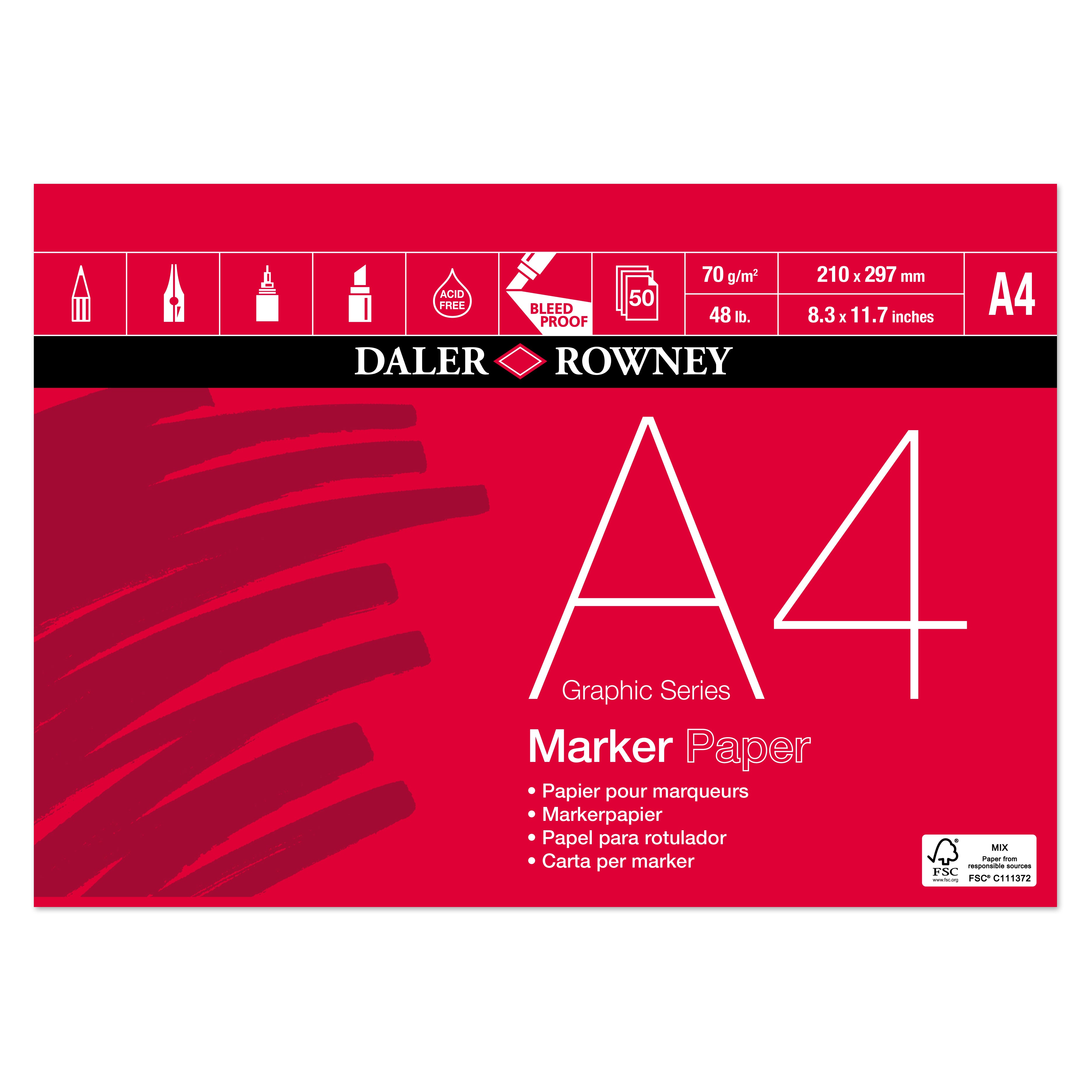Blok pre fixky DALER ROWNEY Marker Graphic A4 70g 50 listov