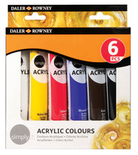 DALER ROWNEY D&R Simply sada akrylových farieb 6 x 75 ml
