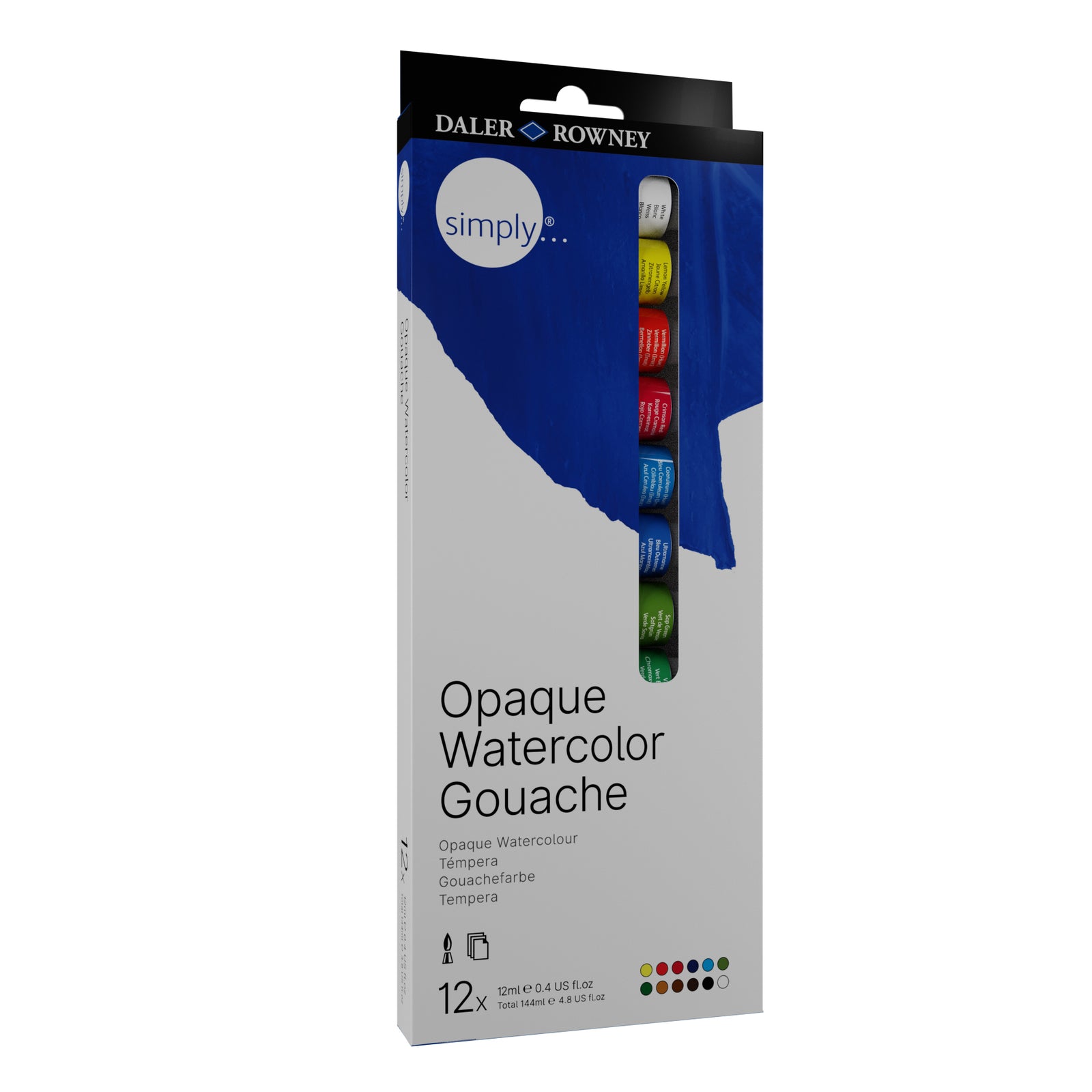 DALER ROWNEY Simply sada gvašových farieb 12 x 12 ml