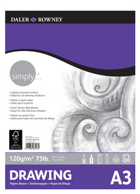 Skicár DALER ROWNEY Simply A3, 120 g, 50 listov lepený