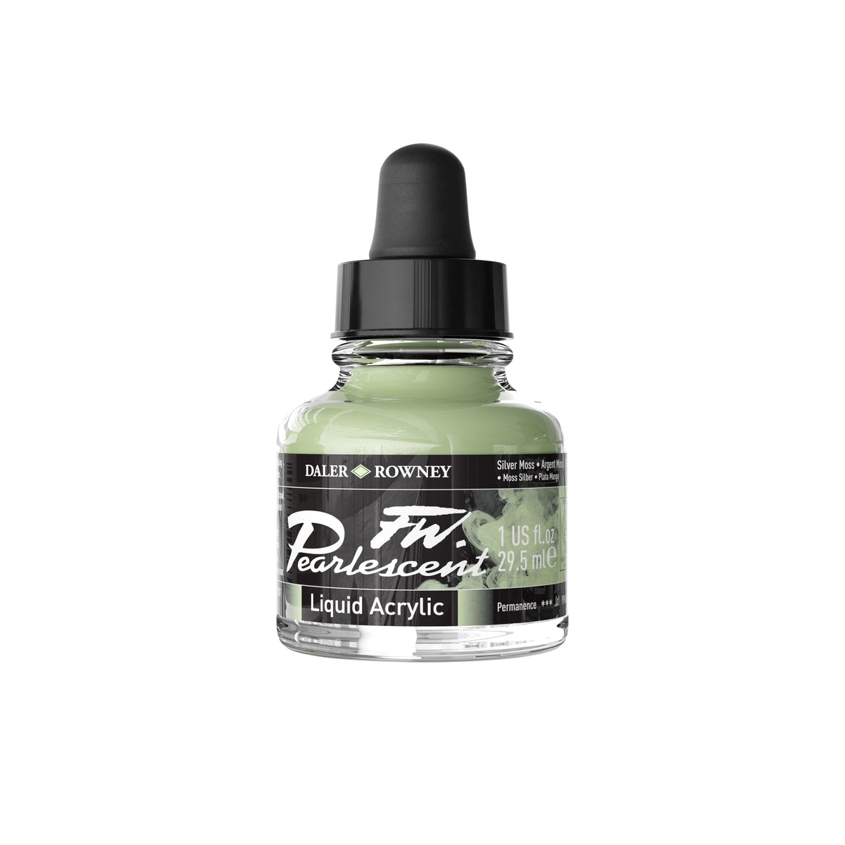 DALER ROWNEY FW perleťový akrylový atrament 29,5 ml – Strieborný mach