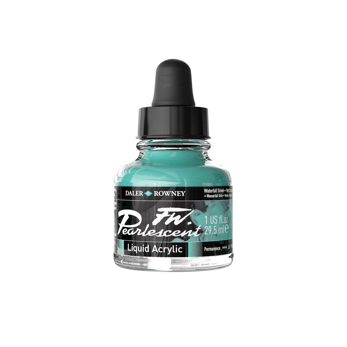 DALER ROWNEY FW perleťový akrylový atrament 29,5 ml – Vodopádová zelená