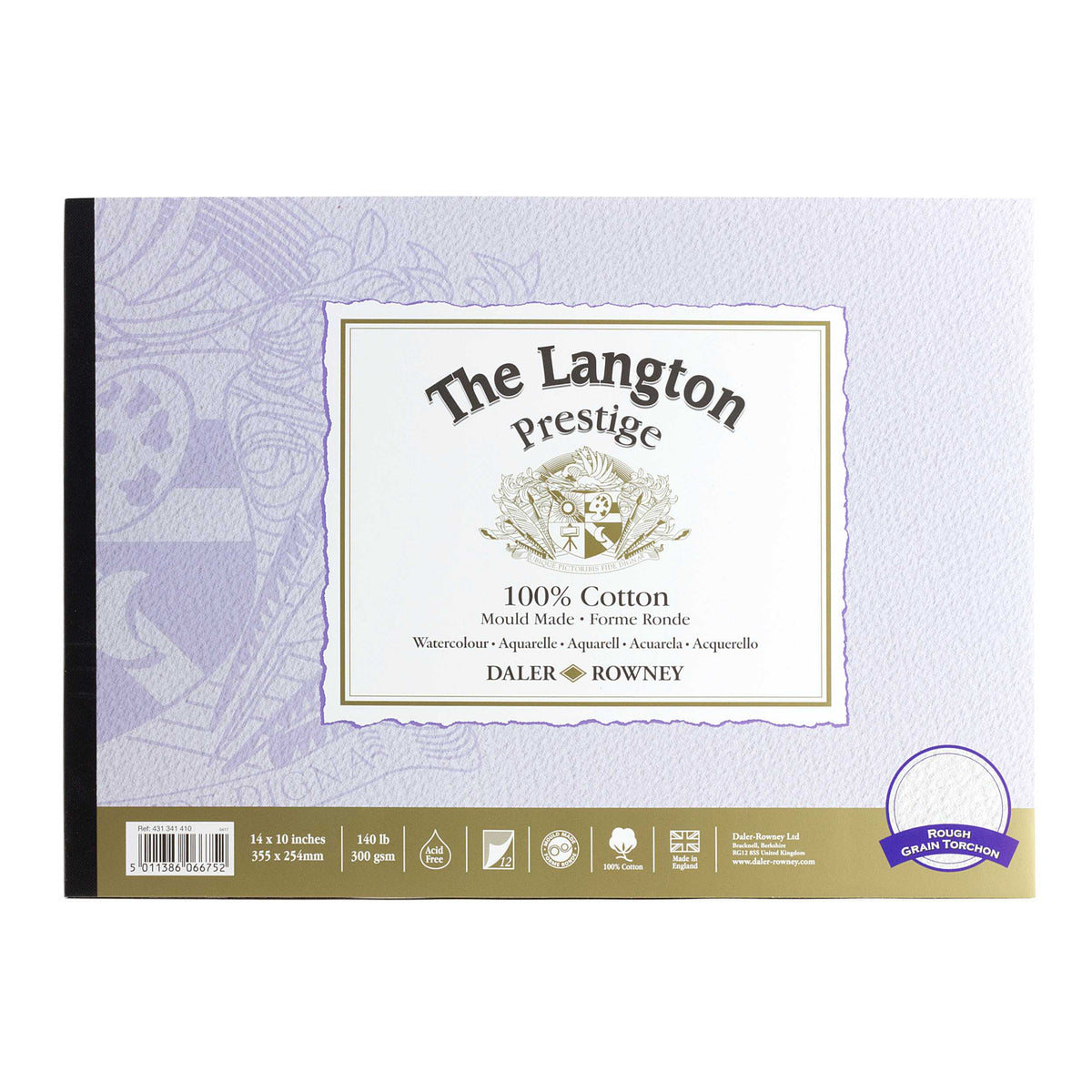 DALER ROWNEY The Langton Prestige akvarelový blok CP Natural White 300 g 12L 25,4 x 35,6 cm – R Natural White 300 g - 12 listov - 25,4 x 35,6 cm