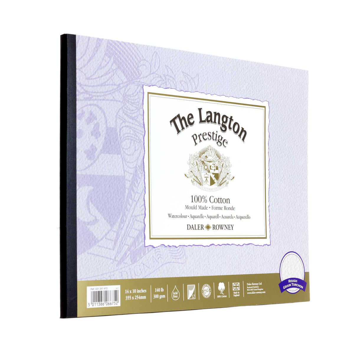 DALER ROWNEY The Langton Prestige akvarelový blok CP Natural White 300 g 12L 25,4 x 35,6 cm