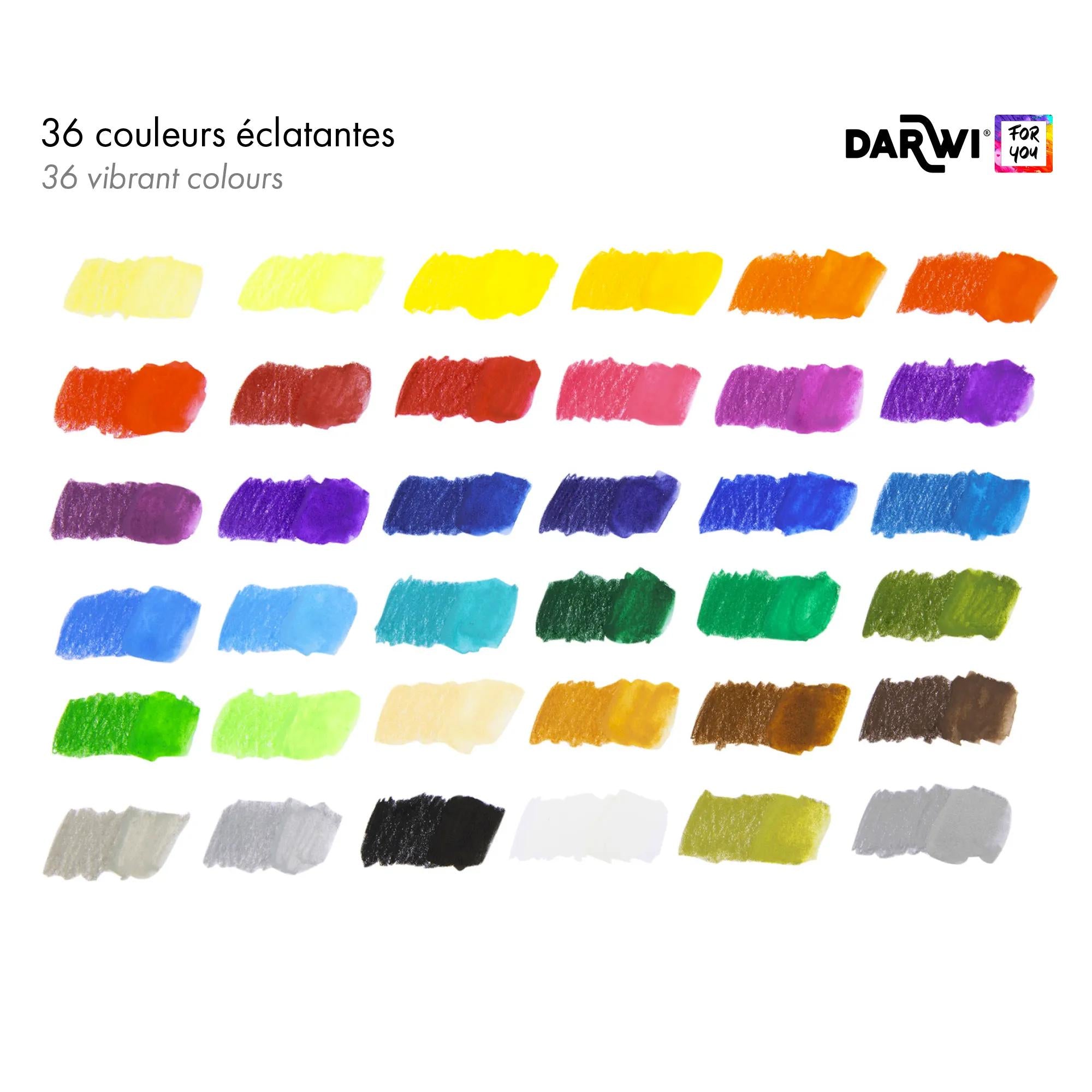 DARWI sada akvarelových ceruziek – 36 ks