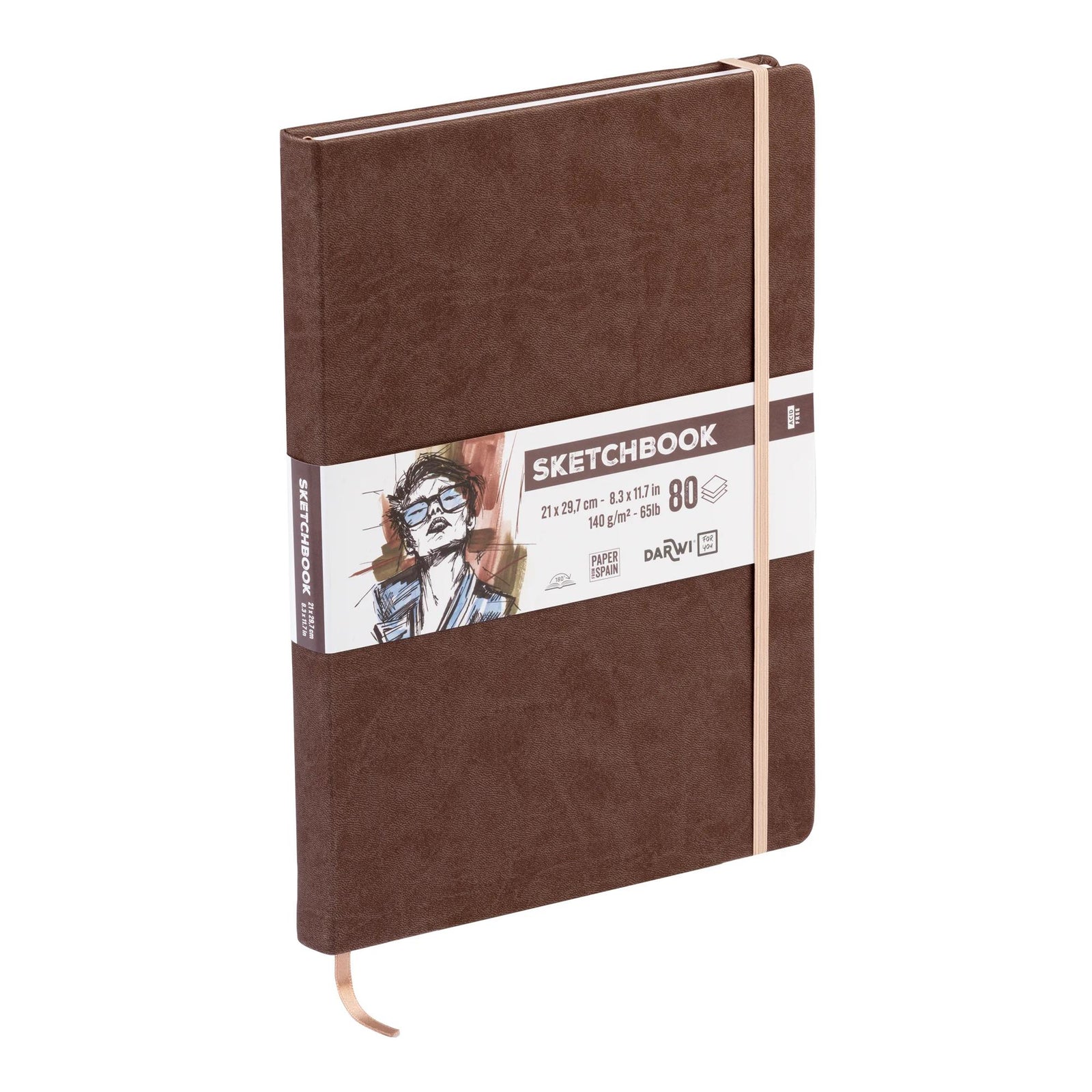 Skicovací blok DARWI Brown A4 140 g/m² 80 listov
