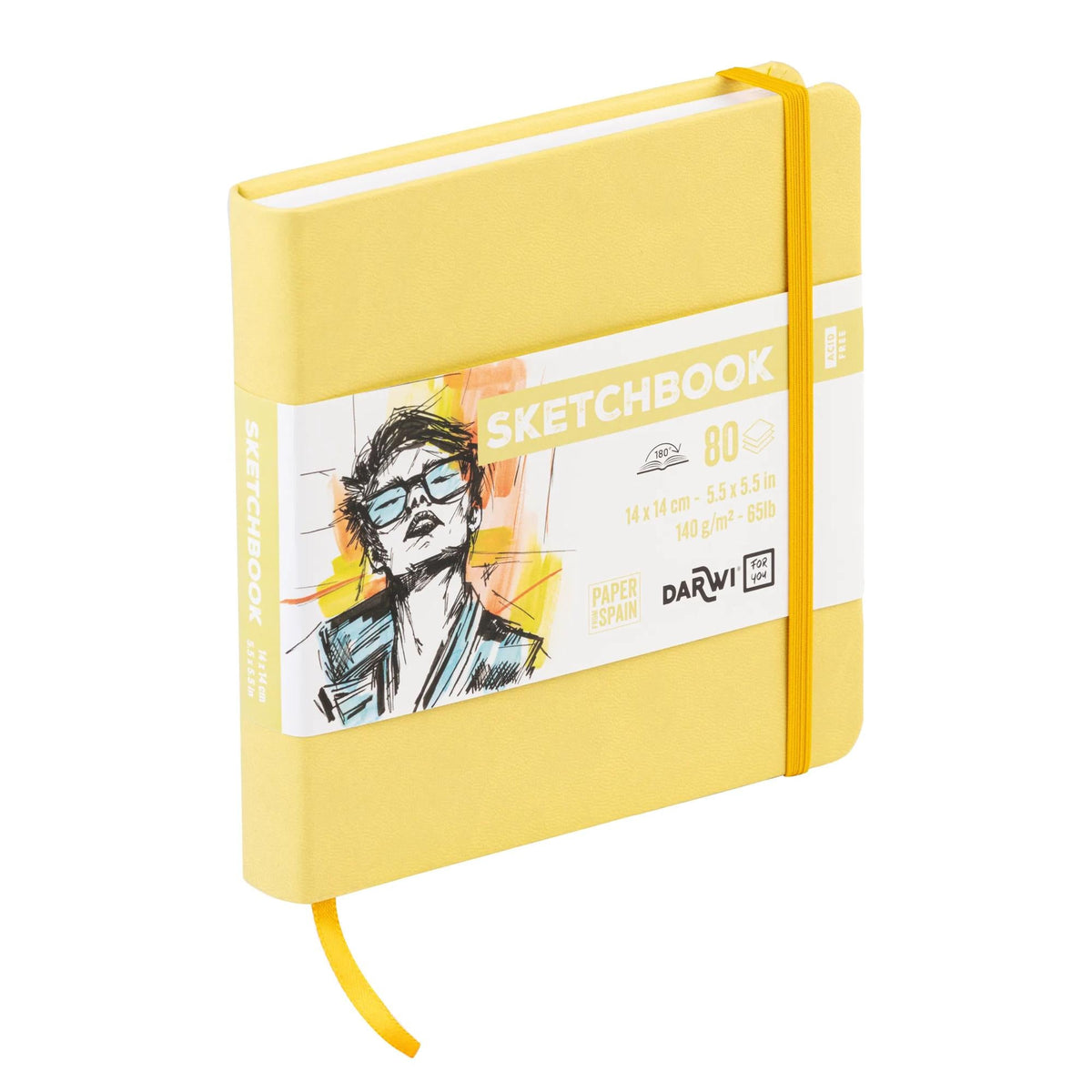 DARWI skicovací blok For You Yellow 14 x 14 cm, 140 g, 80 listov