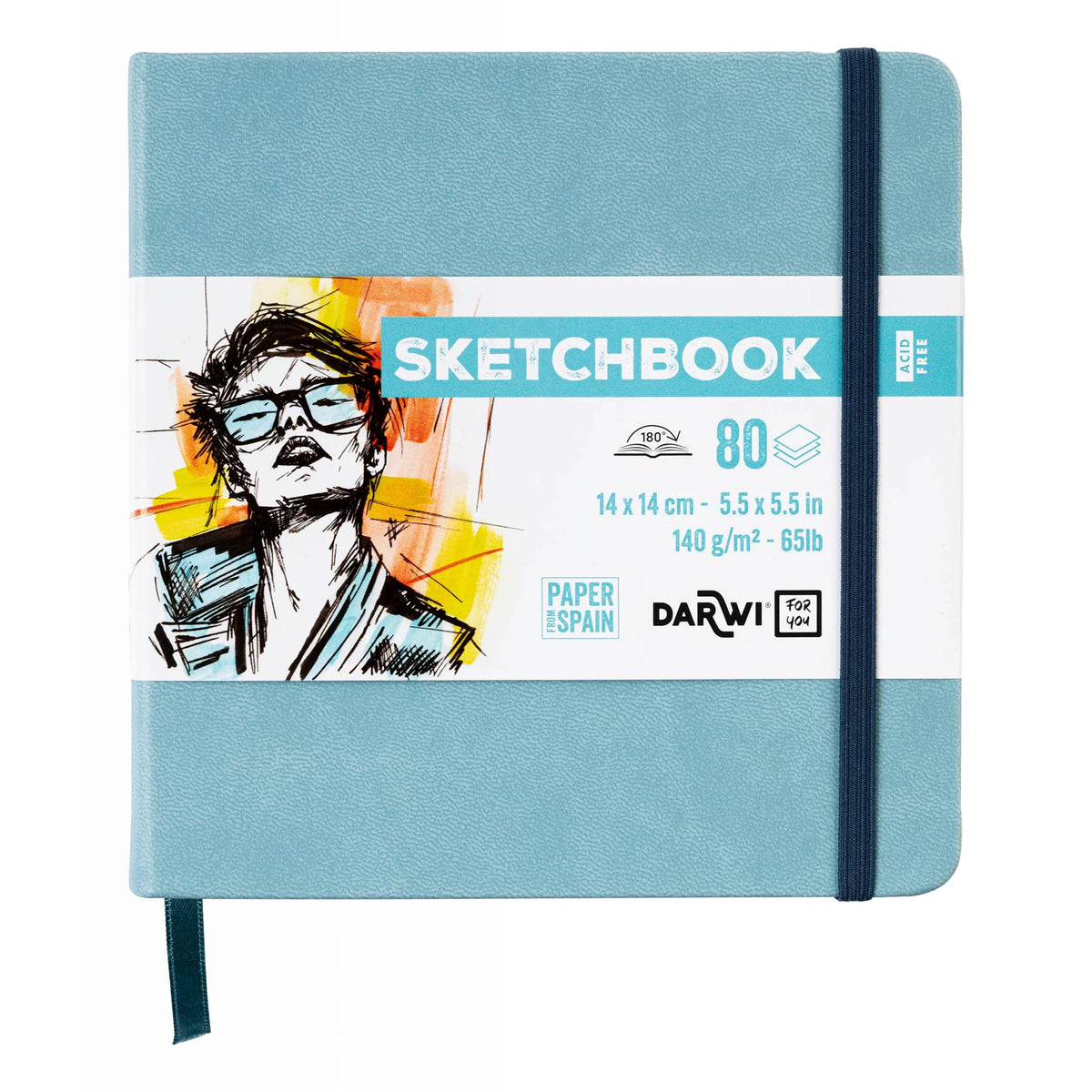 DARWI skicovací blok Soft Blue 14 x 14 cm 140 g 80 listov