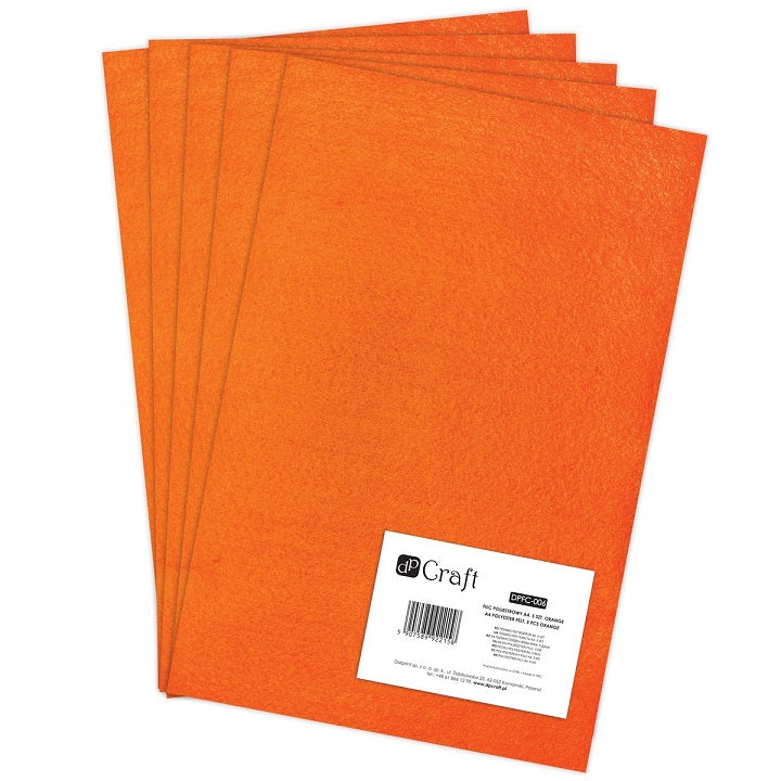 Dekoračný filc 30 x 20 cm rôzne farby / 1ks – oranžová