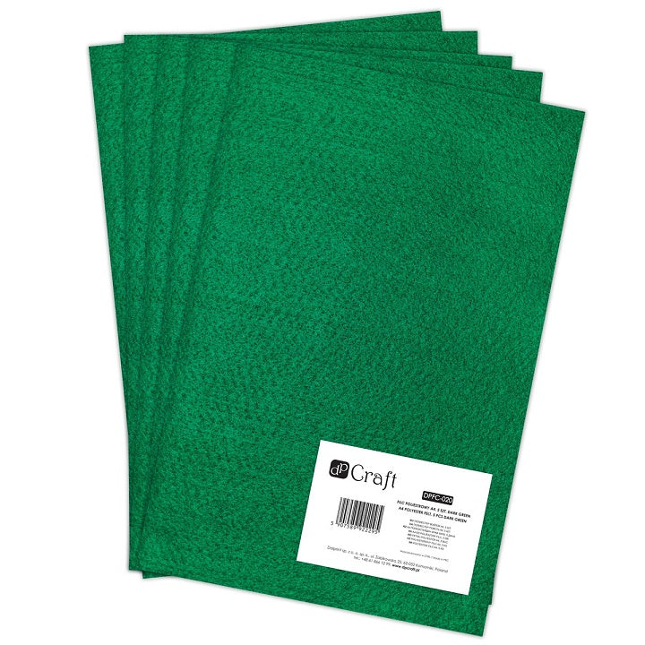 Dekoračný filc 30 x 20 cm rôzne farby / 1ks – tmavozelená
