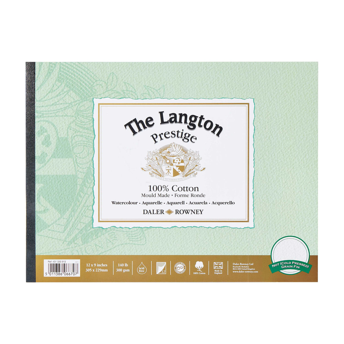 Akvarelový blok DALER ROWNEY The Langton Prestige 300 g/m² – 12 listov – 22,9 × 30,5 cm