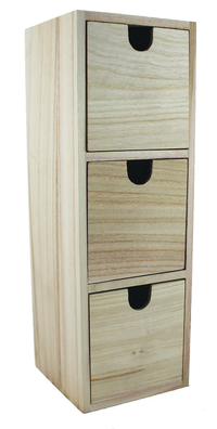 Drevená komoda s kockovými zásuvkami Pentart – 11 x 11 x 32,5 cm