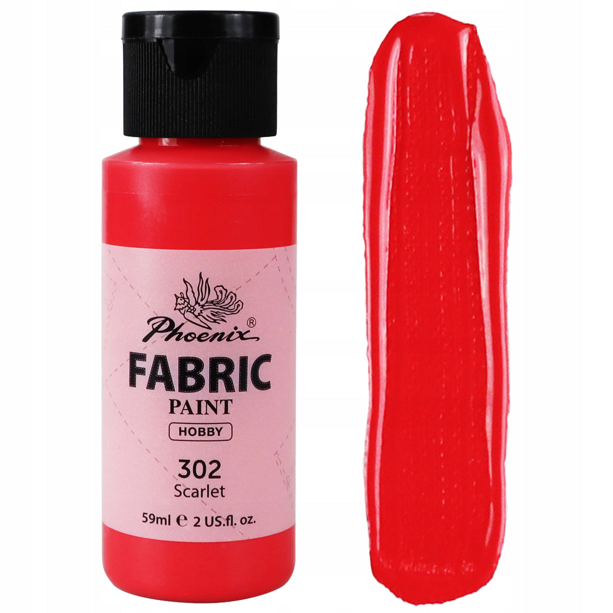 Farba na textil Phoenix 59 ml šarlátová 302