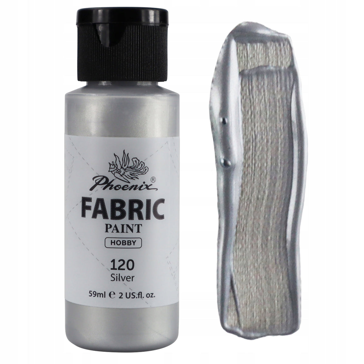 Farba na textil Phoenix 59 ml strieborná 120
