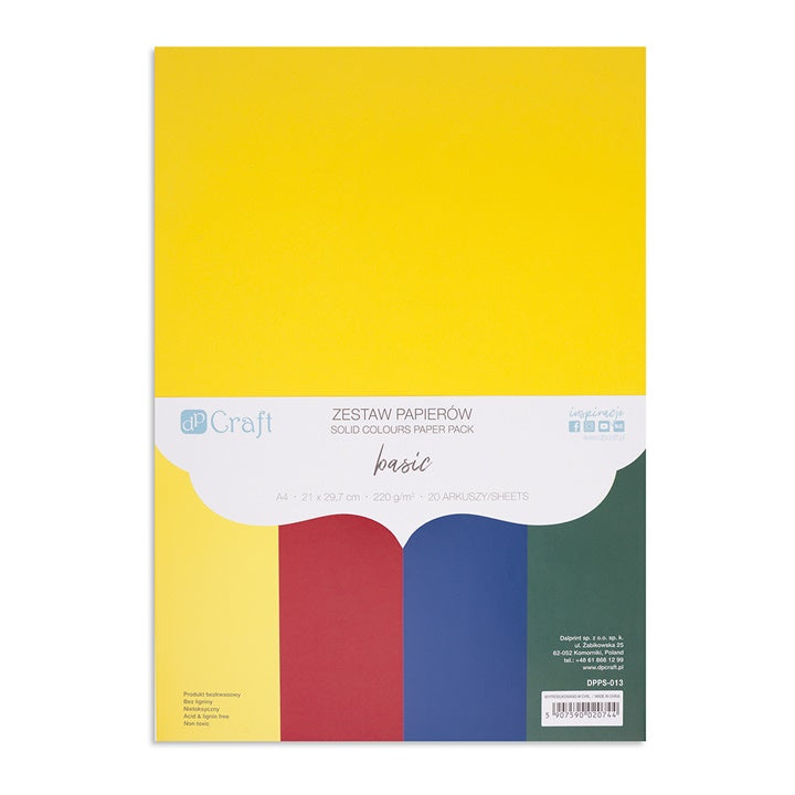 Farebné papiere DP Craft - sada 20 ks – basic