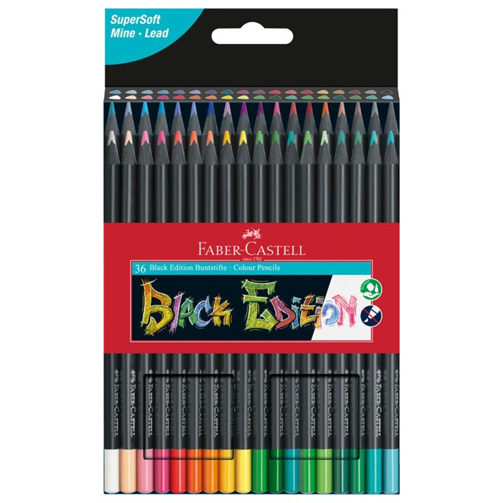 Farebné pastelky Faber-Castell Black Edition – set 36 ks