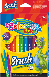 Fixky Colorino Brush s dlhým štetcovým hrotom – 10 farieb
