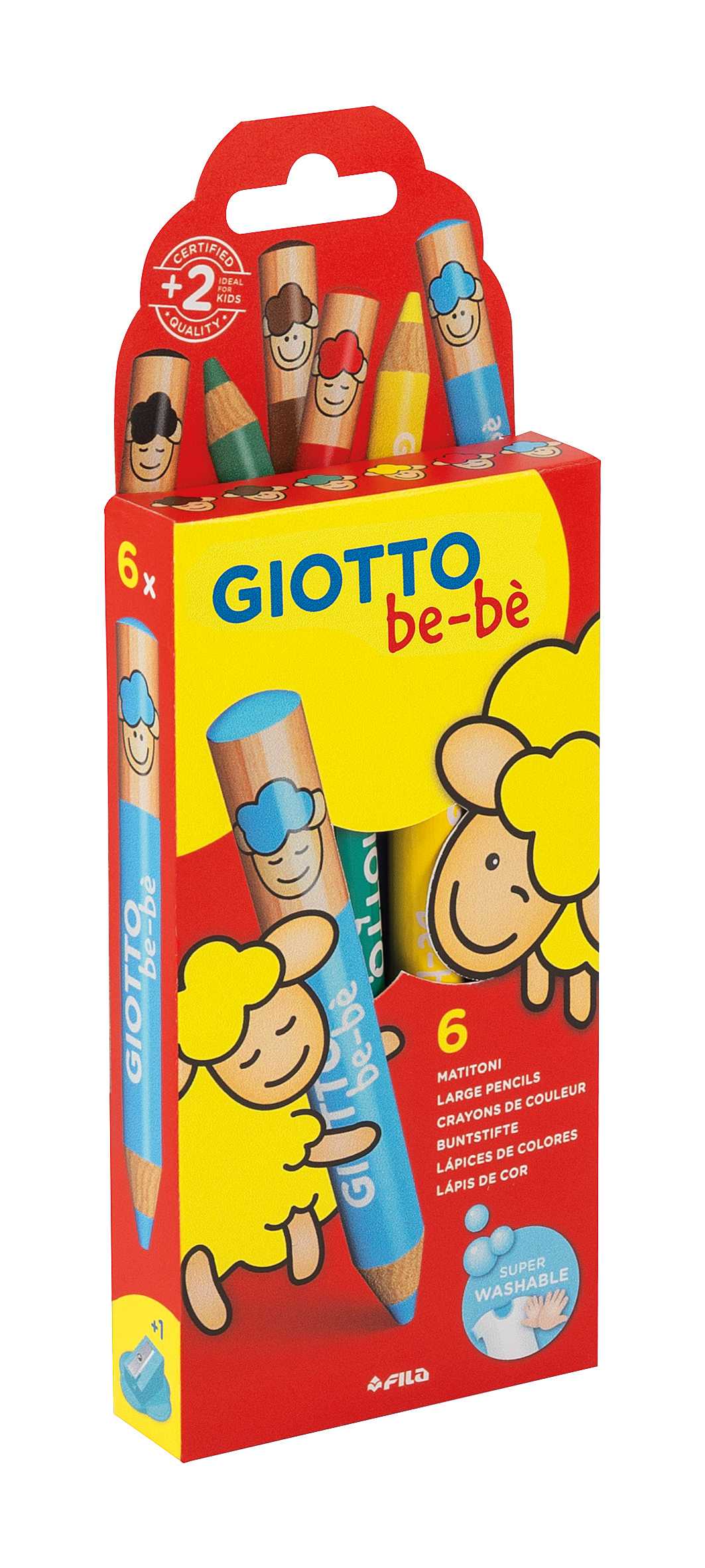 GIOTTO Be-Be hrubé guľaté pastelky - sada 6 farieb