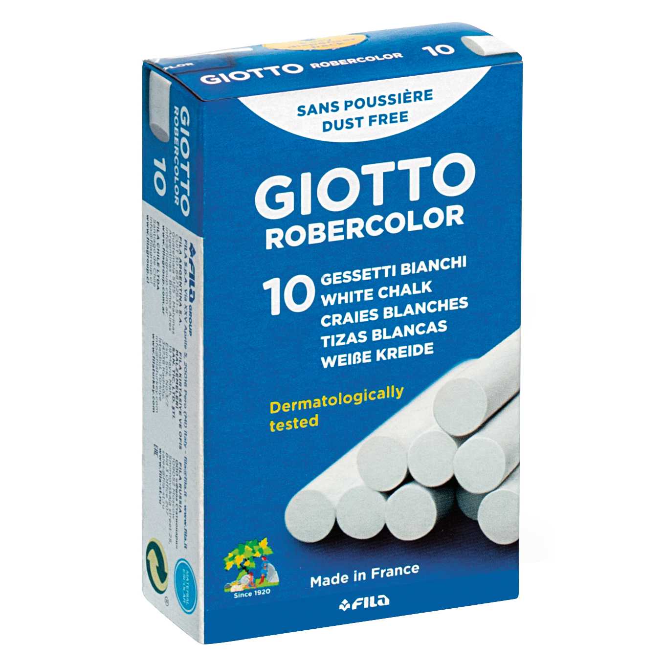 Biele bezprašné kriedy GIOTTO Robercolor 10 ks