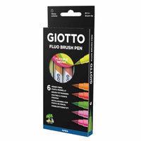Štetcové fixky GIOTTO Turbo Soft Brush Fluo 6 ks