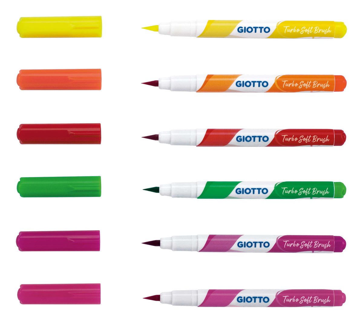 Štetcové fixky GIOTTO Turbo Soft Brush Fluo 6 ks