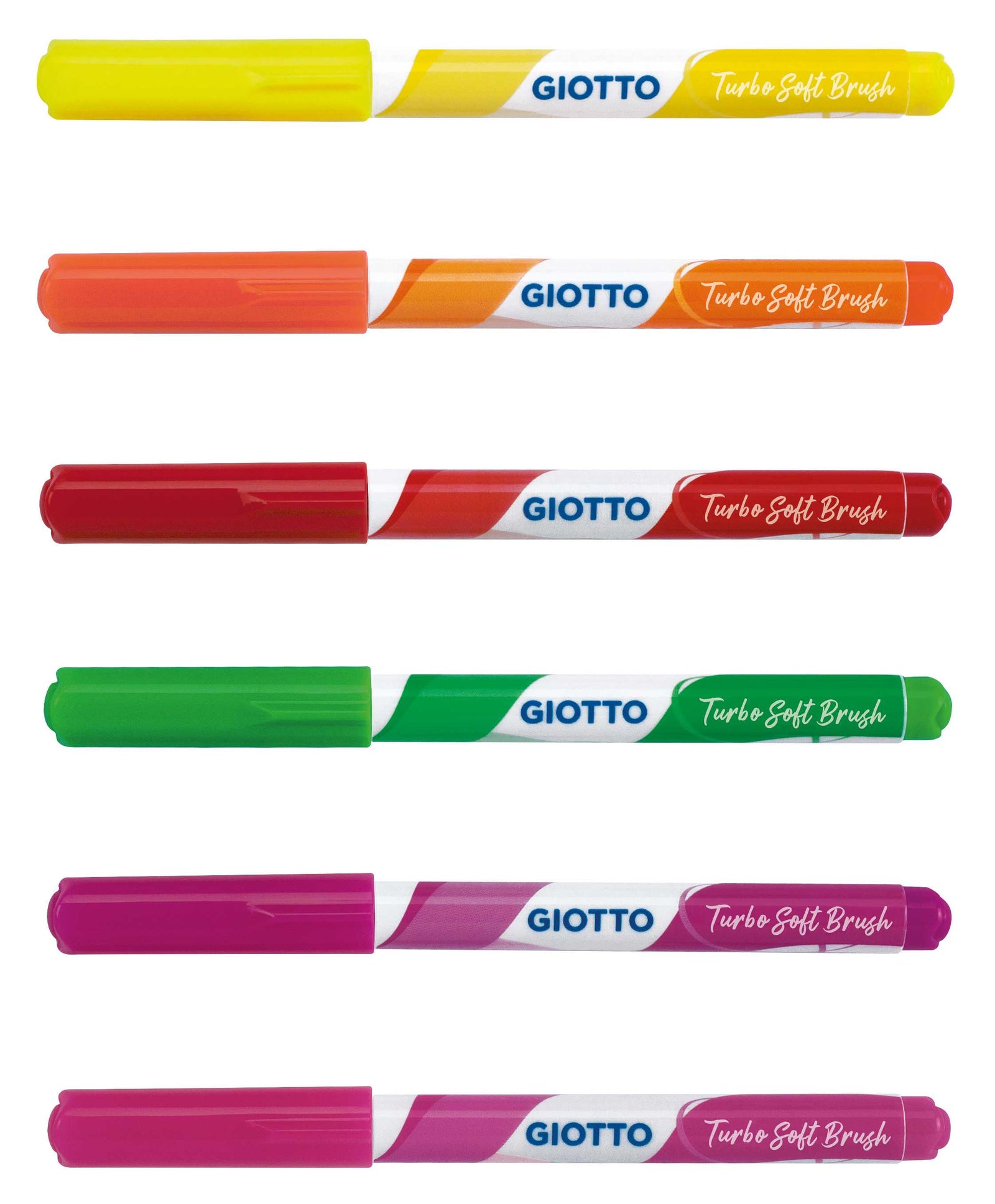 Štetcové fixky GIOTTO Turbo Soft Brush Fluo 6 ks