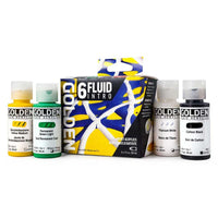 GOLDEN Fluid sada akrylových farieb Intro 6 x 30 ml