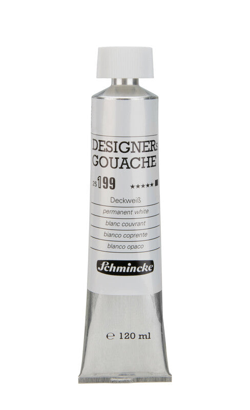Gvašová farba Schmincke Designers Gouache 120 ml – 199 Krycia biela