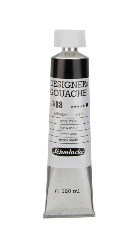 Gvašová farba Schmincke Designers Gouache 120 ml – 788 Slonovinová čierna