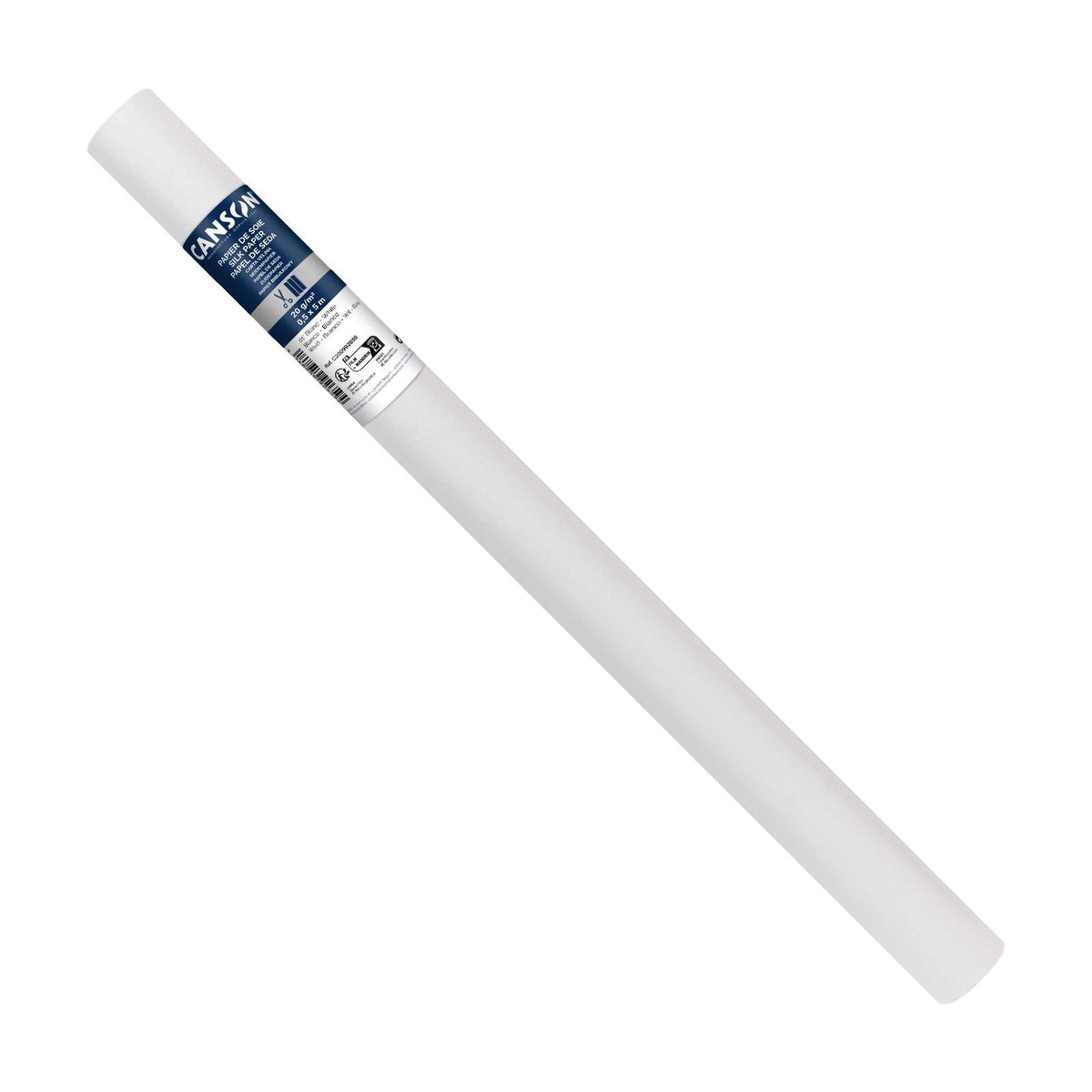 Hodvábny papier CANSON v rolke - 50 x 500 cm, 20 g – Biela
