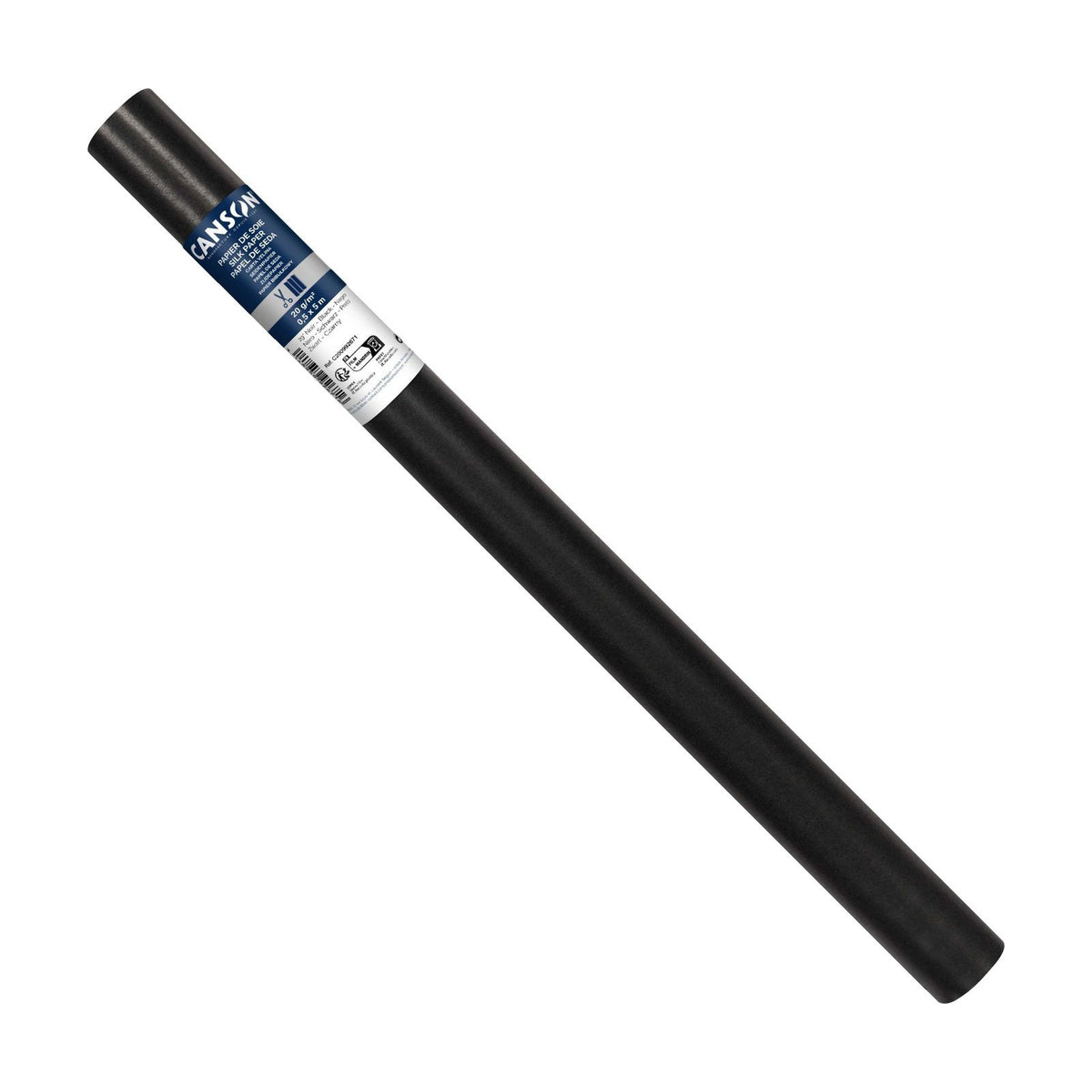 Hodvábny papier CANSON v rolke - 50 x 500 cm, 20 g – Čierna