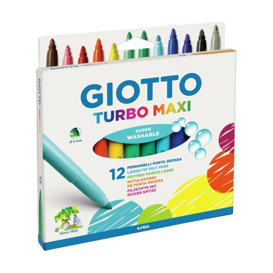 Hrubé umývateľné fixky GIOTTO Turbo Maxi 5 mm