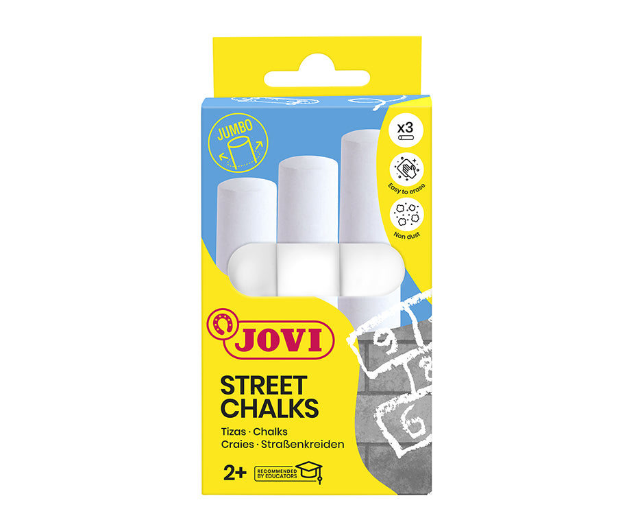 JOVI chodníkové kriedy jumbo, 3 ks, biele