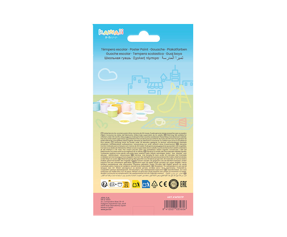 Temperové farby JOVI Kawaii 5 x 35 ml so štetcom